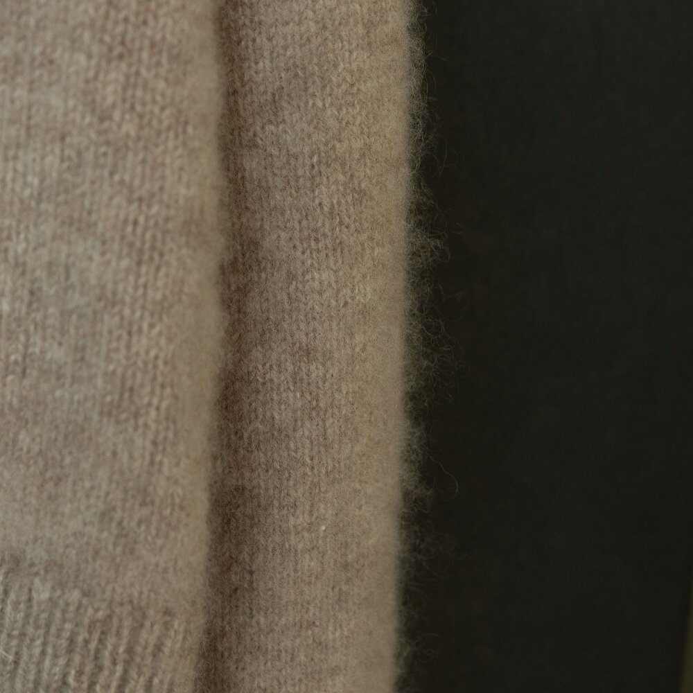 Theory 100% Cashmere Crop Hoodie Minimalist Neutral Taupe Beige Hooded Sweater - Picture 6 of 10